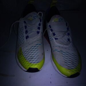 Nike White and Volt Accent Air Zoom Sneakers